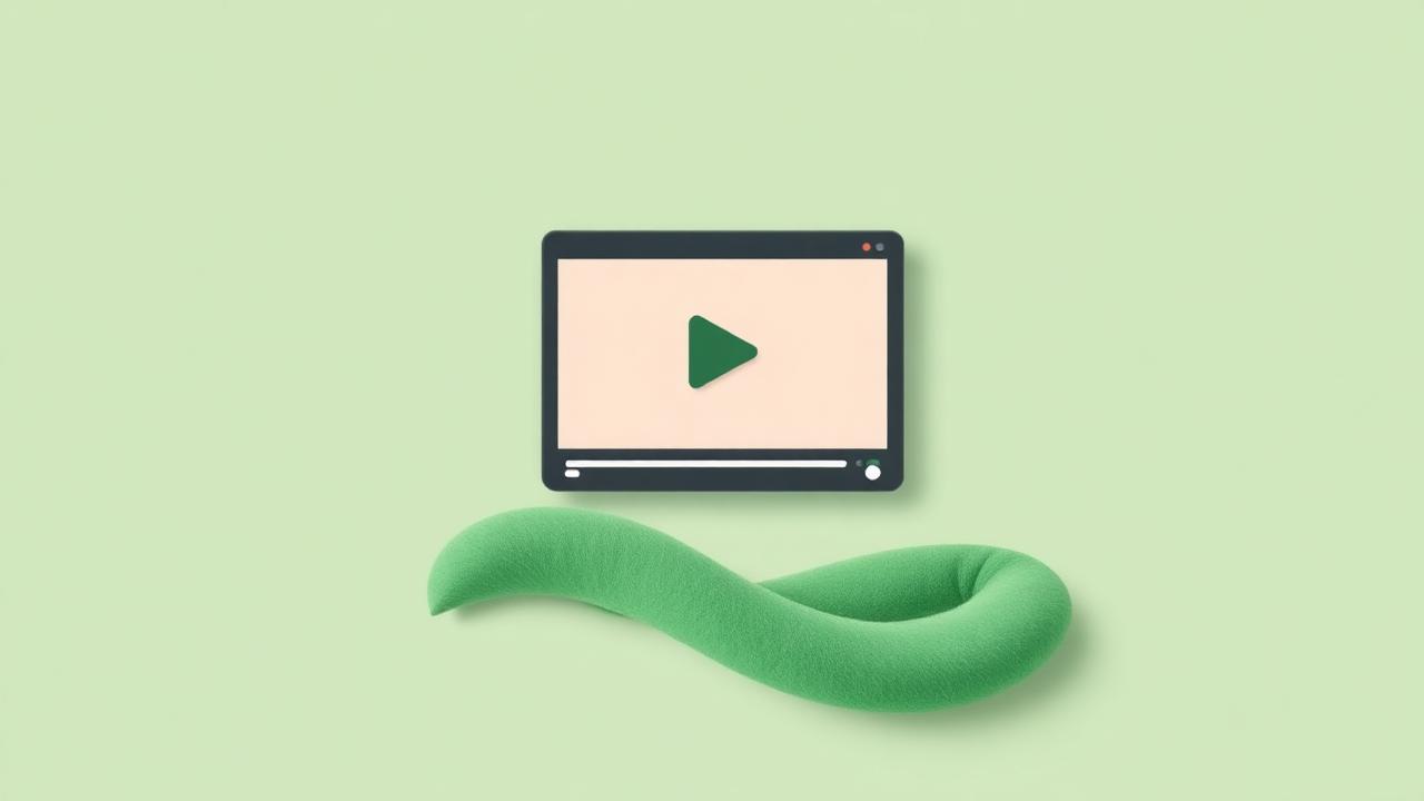 Editorial illustration of a video player window